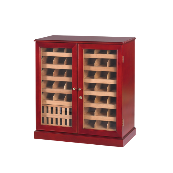 Quality Importers The Monarch 3000 Commercial Display Humidor in Cherry Finish