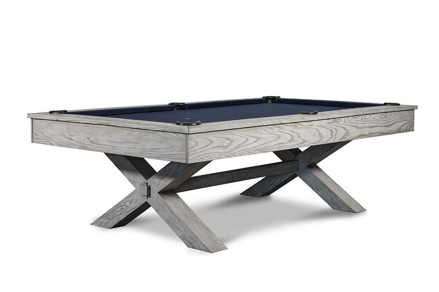 Nixon CrissyCross 8' Slate Pool Table in Whitewash Finish