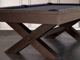 Nixon CrissyCross 8' Slate Pool Table in Brownwash Finish w/ Dining Top Option