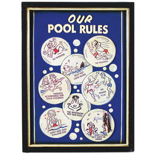 RAM Game Room “Our Pool Rules” Wall Art Sign