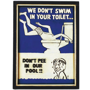 RAM Game Room “Swim in Toilet” Wall Art Sign