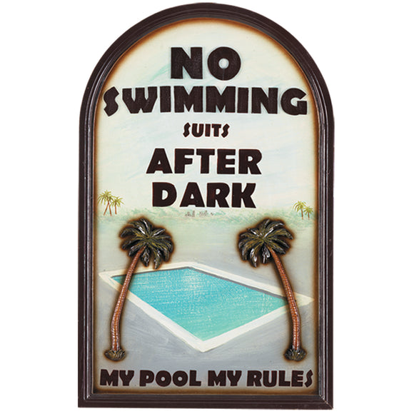 RAM Game Room “No Swimming Suits” Wall Art Sign