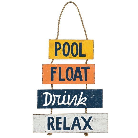 RAM Game Room “Pool, Float, Drink, Relax” Sign