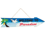 RAM Game Room “Welcome to Paradise” Acacia Wood Art Sign