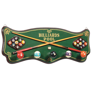 RAM Game Room Pub Sign-Billiards Coat Rack