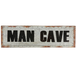 RAM Game Room 21" W “Man Cave” w/ Lights Metal Wall Art Sign