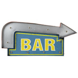 RAM Game Room “Bar” Arrow Metal Wall Art Sign (Blue/Yellow)