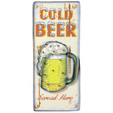 RAM Game Room “Cold Beer” Metal Wall Art Sign (White)