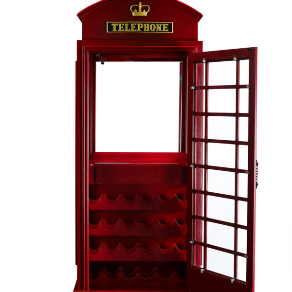 RAM Game Room Old English Telephone Booth Bar Cabinet