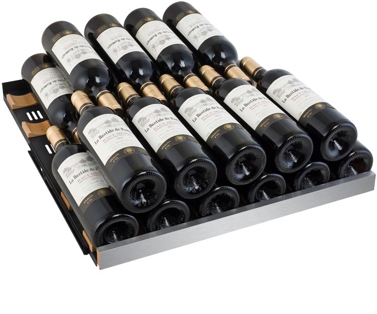 Allavino 24" Wide FlexCount II Tru-Vino 121 Bottle Dual Zone Stainless Steel Left Hinge Wine Refrigerator