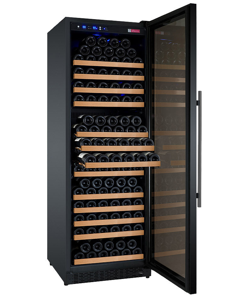 Allavino 24" Wide FlexCount II Tru-Vino 177 Bottle Single Zone Black Right Hinge Wine Refrigerator