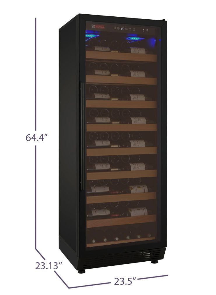 Allavino 24" Wide Vite II 99 Bottle Single Zone Black Right Hinge Wine Refrigerator
