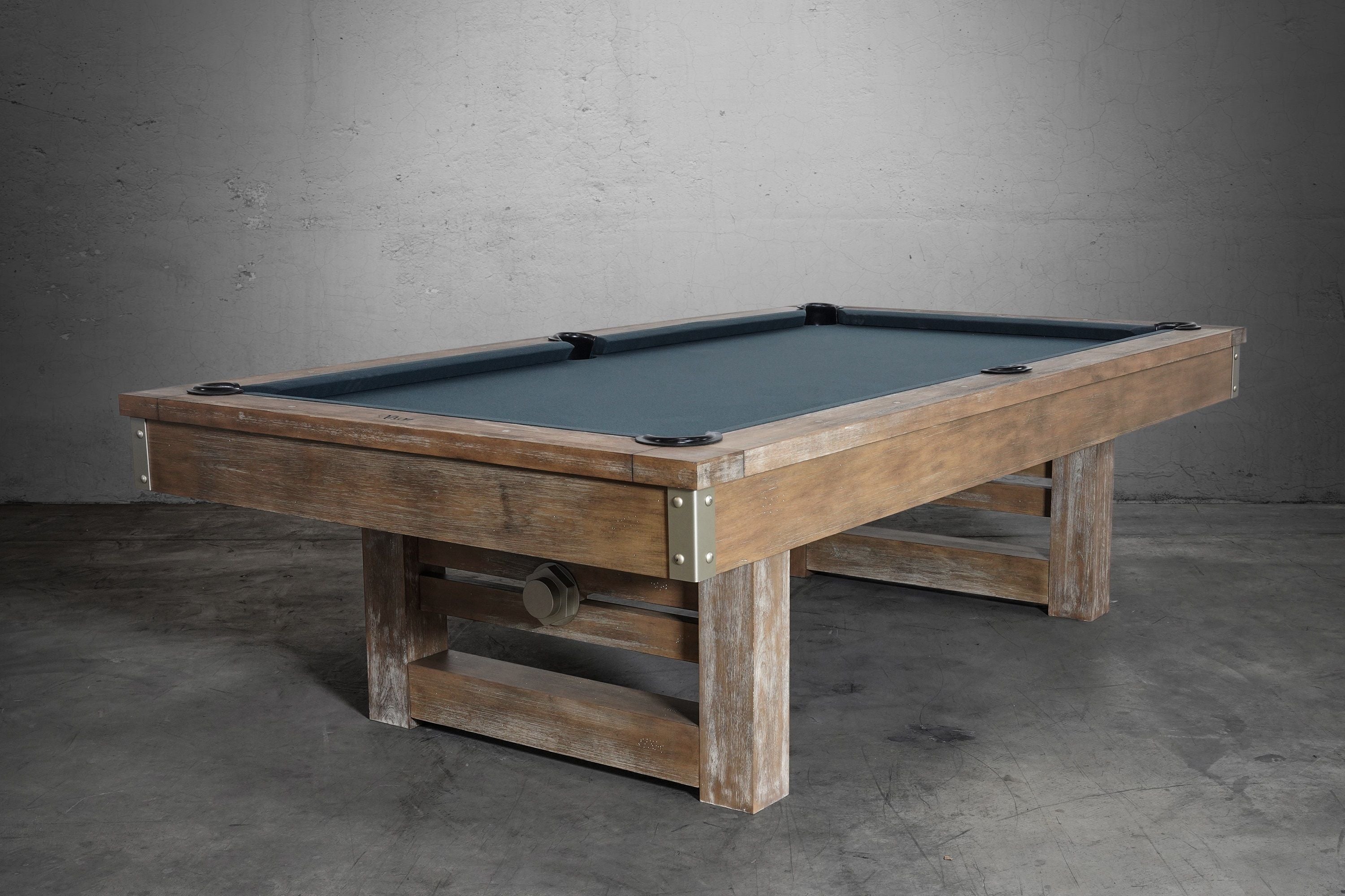 Nixon Bryant 8' Slate Pool Table in Weathered Natural Finish w/ Dining Top Option