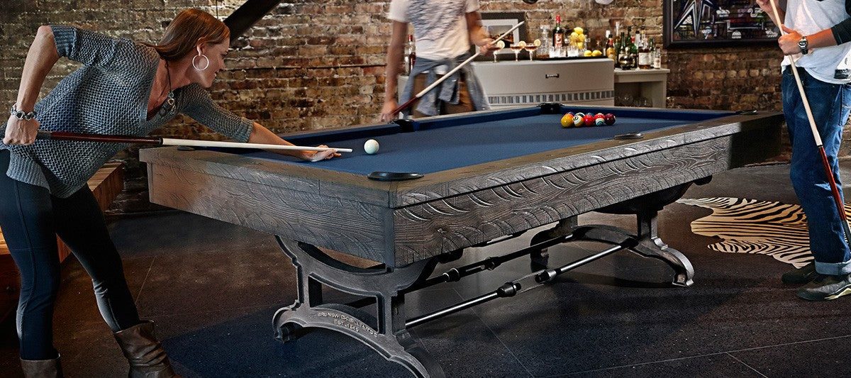 Brunswick Billiards Birmingham 8' Slate Pool Table in Charcoal