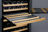 Allavino 24" Wide FlexCount II Tru-Vino 172 Bottle Dual Zone Black Left Hinge Wine Refrigerator