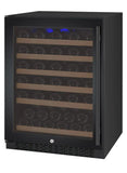 Allavino 24" Wide FlexCount II Tru-Vino 56 Bottle Single Zone Black Left Hinge Wine Refrigerator