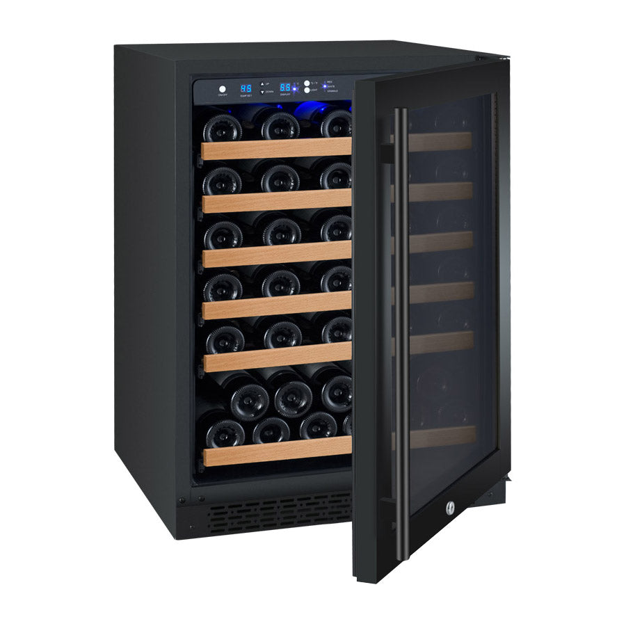Allavino 24" Wide FlexCount II Tru-Vino 56 Bottle Single Zone Black Right Hinge Wine Refrigerator