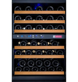 Allavino 24" Wide FlexCount II Tru-Vino 56 Bottle Dual Zone Black Left Hinge Wine Refrigerator